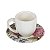 CONJUNTO XÍCARAS DE CAFÉ LINHA MONACO HORTENSIA EM CERÂMICA BRANCA PIRES ESTAMPA BEGE FLORAL 70 ML MESA POSTA 6 UNIDADES - Imagem 1