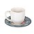 CONJUNTO XÍCARAS DE CAFÉ LINHA MONACO SOFT BLUE EM CERÂMICA BRANCA PIRES ESTAMPA BEGE AZUL ROSA 70 ML MESA POSTA 6 UNIDADES - Imagem 1