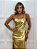 Vestido Midi Fenda Metalizado Luana Dourado - Imagem 2