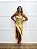 Vestido Midi Fenda Metalizado Luana Dourado - Imagem 1