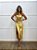 Vestido Midi Fenda Metalizado Luana Dourado - Imagem 3