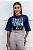 T-shirt Cropped Rebeca Azul Com Prata - Imagem 4
