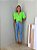 Blusa Cropped Manga Princesa Alícia Verde - Imagem 3