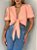 Blusa Amarração Manga Bordada Eva Salmão - Imagem 5