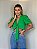 Blusa Amarração Manga Bordada Eva Verde - Imagem 1