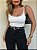 Regata Alcinha Cropped Americana Canelada Off White - Imagem 2