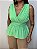 Blusa Peplum Plissada Antônia Verde - Imagem 2