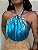 Lenço Cetim Estampado Boêmia Azul Claro - Imagem 1
