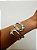 Bracelete Vazado Bicolor Dourado e Prata - Imagem 1