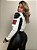 Jaqueta Cropped Couro (Courino) Americana Branco/Preto - Imagem 8