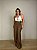 Calça Alfaiataria Wide Leg Bia Marrom Claro - Imagem 1