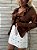 Camisa Babados Chloe Marrom - Imagem 9