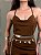 Slip Dress Curto Dora Marrom - Imagem 8