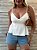 Blusa Cropped Alcinha Valéria Branca - Imagem 4