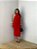 Vestido Midi Drapeado Virgínia Vermelho - Imagem 1