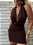 Vestido Curto Decote Degagê Jane Marrom - Imagem 2