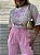 T-shirt Cropped Valéria Listrada Rosa Claro - Imagem 3