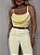 Cropped Alcinha Decote Degagê Teresa Amarelo - Imagem 1