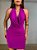 Vestido Curto Decote Degagê Jane Rosa Fúcsia - Imagem 1