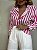 Camisa Listrada Marcela Branca e Rosa - Imagem 1