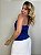 Blusa Cetim Decote Degagê Jane Azul Royal - Imagem 5