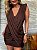 Vestido Curto Transpassado Lívia Marrom - Imagem 2