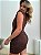 Vestido Curto Transpassado Lívia Marrom - Imagem 9