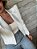 Blazer Cropped Pedrinhas Branco - Imagem 1