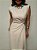 Vestido Midi Alfaiataria Marcela Bege Cru - Imagem 5