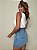 Saia Short Jeans Curto Claro - Imagem 7