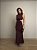 Vestido Midi Drapeado Aurora Marrom - Imagem 3