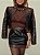 Jaqueta Cropped Courino Costanza Preta/Marrom - Imagem 11