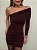 Vestido Curto Drapeado Adelaide Marrom - Imagem 4