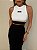 Cropped Canelado Colcci Off White/Preto - Imagem 1