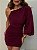Vestido Curto Nula Manga Ravena Vermelho Bordô - Imagem 9
