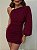 Vestido Curto Nula Manga Ravena Vermelho Bordô - Imagem 8