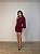 Vestido Curto Nula Manga Ravena Vermelho Bordô - Imagem 2