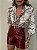 Camisa Linho Estampada Romina Marrom - Imagem 1
