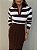 Blusa Tricot Listrada Adelaide Marrom e Branca - Imagem 7
