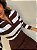Blusa Tricot Listrada Adelaide Marrom e Branca - Imagem 1