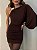 Vestido Curto Nula Manga Ravena Marrom - Imagem 2