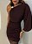 Vestido Curto Nula Manga Ravena Marrom - Imagem 7