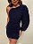 Vestido Curto Nula Manga Ravena Azul Marinho - Imagem 2