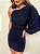 Vestido Curto Nula Manga Ravena Azul Marinho - Imagem 4