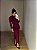 Vestido Midi Drapeado Solenna Vermelho Bordô - Imagem 3