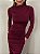 Vestido Midi Drapeado Solenna Vermelho Bordô - Imagem 5