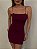 Vestido Curto Alcinha Vallena Vermelho Bordô - Imagem 6
