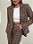 Maxi Blazer Alfaiataria Xadrez Costanza Marrom - Imagem 9