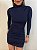 Vestido Curto Drapeado Valmont Azul Marinho - Imagem 3