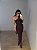 Vestido Midi Drapeado Alouette Marrom - Imagem 4